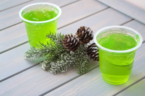 Jelly buah hijau, makanan penutup segar di hari musim dingin — Stok Foto
