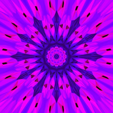 Soyut ultra mor arkaplan, mandala kaleydoskop etkisi