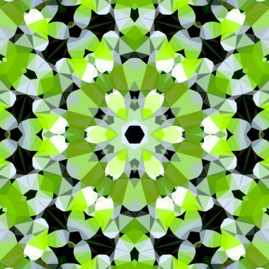 Soyut çokgen çiçeği açık yeşil ile döndür 