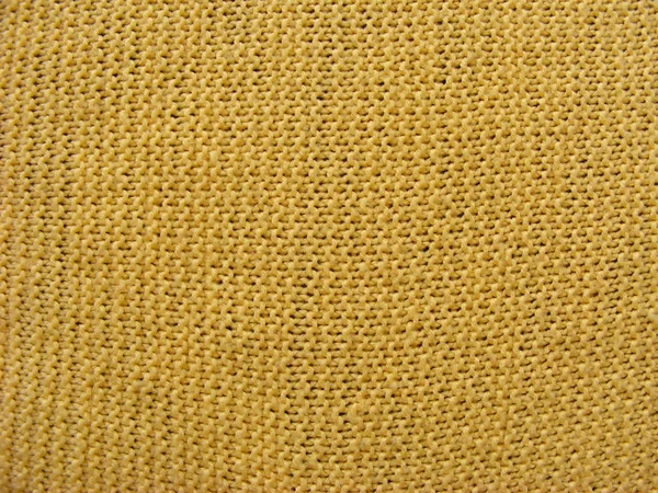 Texture Knitted Yellow Ocher Woolen Fabric — Stock Photo, Image