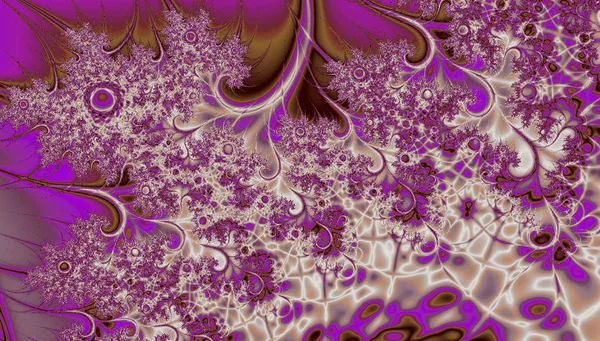 Computador Gerado Espiral Fractal Roxo Raios Ultravioleta Branco — Fotografia de Stock