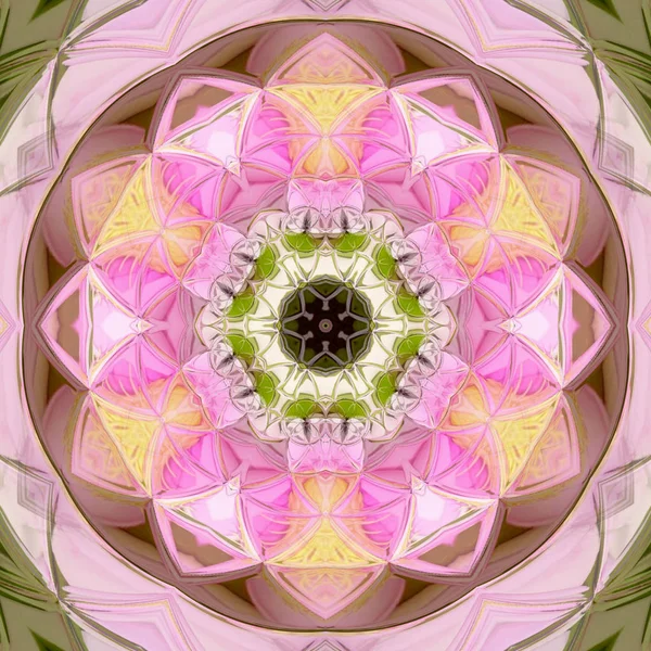 Abstrakcyjna Mozaika Róża Pastelowym Kolorze Mandali — Zdjęcie stockowe