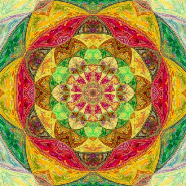 Mandala Tuile Illustrée Lumineuse Colorée — Photo