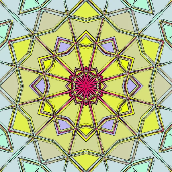 Festett Üveg Háromszögek Mandala — Stock Fotó