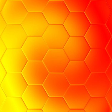 hexagonal grid continuous texture on orange gradient background
