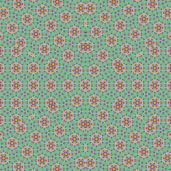 Green mint and turquoise oriental carpet pattern — 图库照片