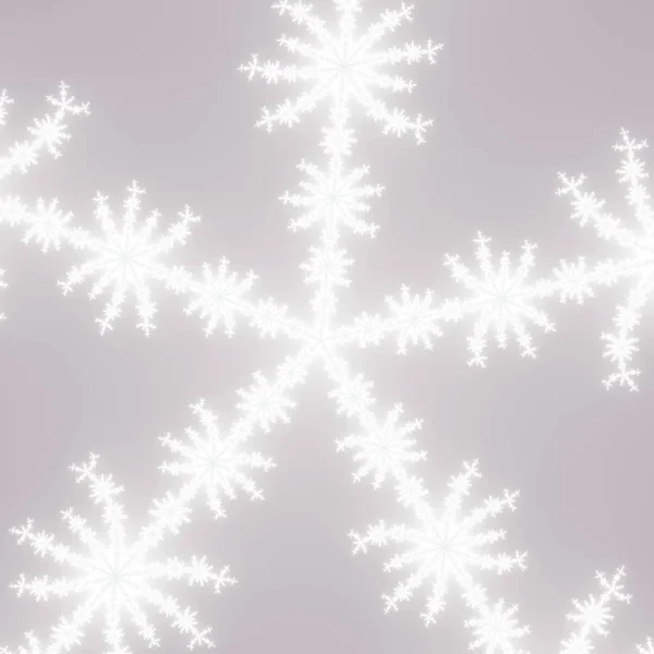 Fraktálně Bílá Sněhová Vločka Zima — Stock fotografie