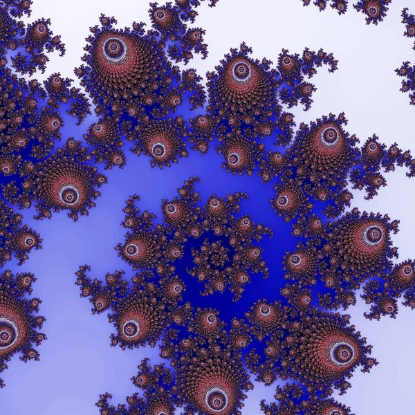 Abstrakcyjne Surrealistyczne Tło Niebieski Spiralny Fraktal — Zdjęcie stockowe