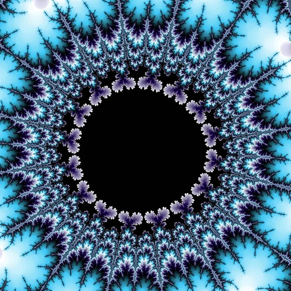 Abstrato Imagem Fractal Com Design Estrela Círculo Azul Branco Turquesa — Fotografia de Stock