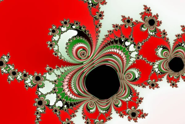 Abstract Surreal Background Fractal Red Green Ornament — 스톡 사진