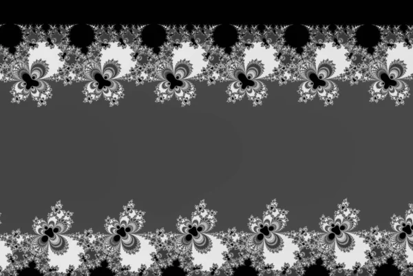 Fractal Flowers Shape Copy Space Black White — 图库照片
