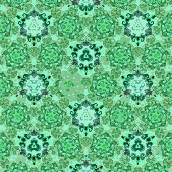 Continuous light green floral wallpaper vintage background