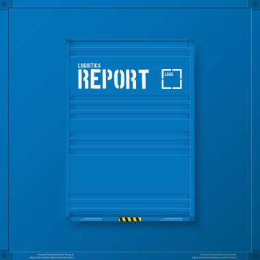 Lojistik Taşıma iş kurumsal kimliği şablonlar için el ilanı broşür. Yıllık rapor kapağı soyut tarzı kapsayıcı arka planda a4 boyutunda. Kargo lojistik sanayi.