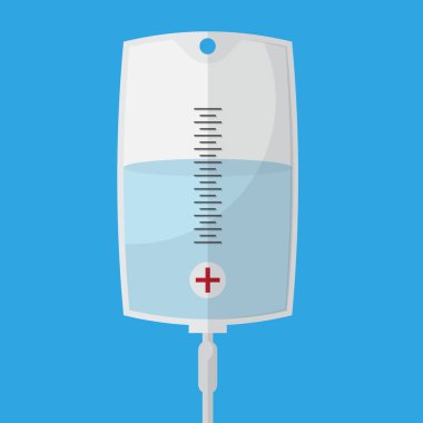 Serum fizyolojik çanta düz simgesi tasarım.