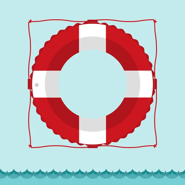 Lifebuoy icono en estilo plano con espacio para su texto . — Vector de stock