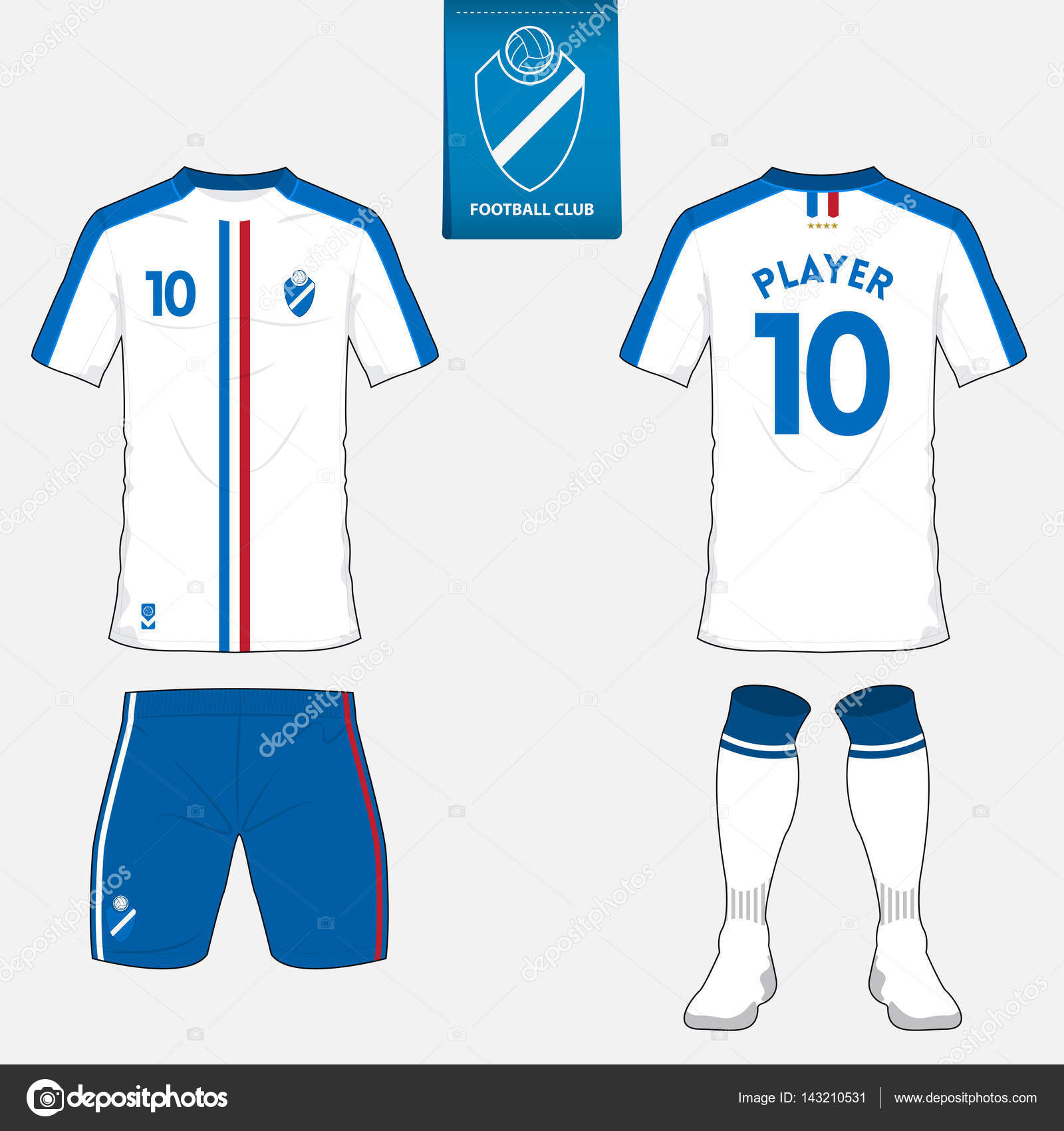 Set of Soccer Kit or Football Jersey Template for Football Club