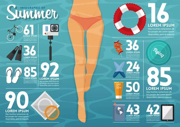 O conceito de infográficos para planejamento de viagens de verão. Ícone plano para elemento infográfico . — Vetor de Stock