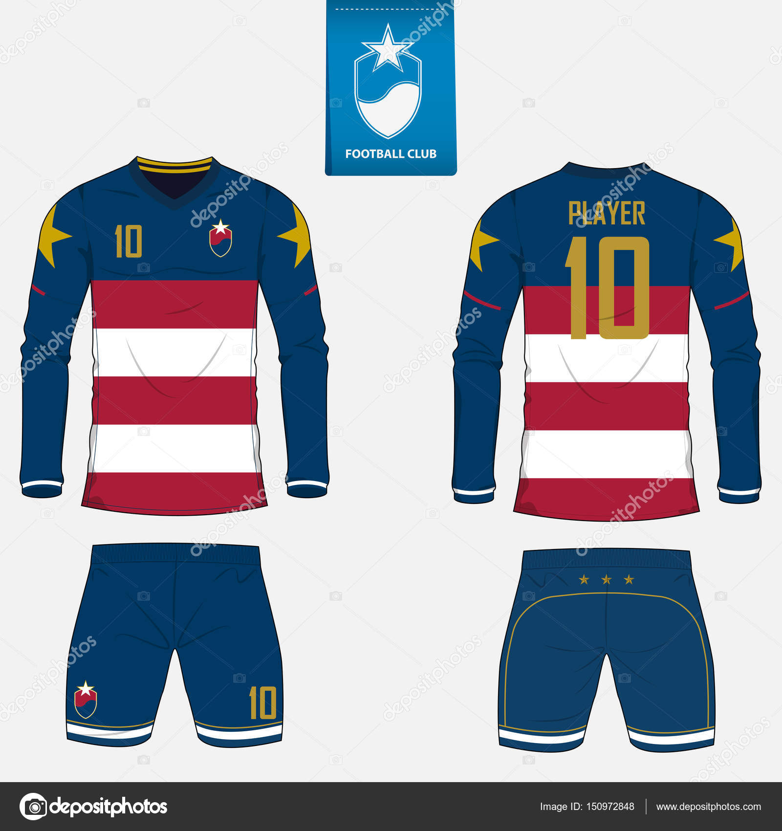 Download Set of soccer kit or football jersey template for football ...