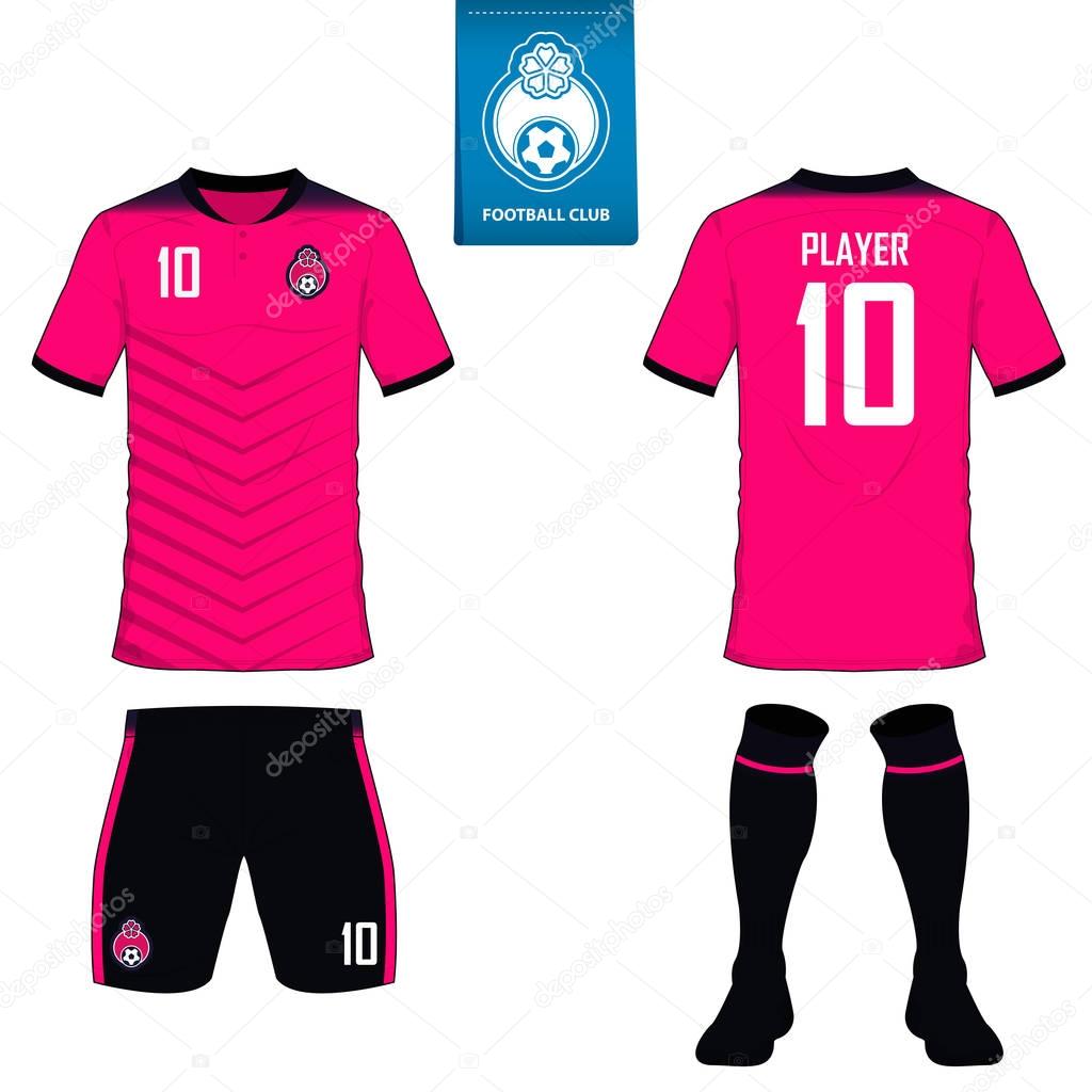 Kit de futbol o plantilla de camiseta de futbol para club de futbol. Camisa de futbol
