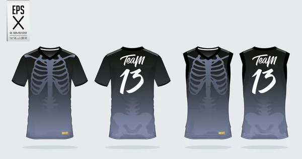 T-shirt sport design template for soccer jersey, football kit and tank top for basketball jersey. T-shirt uniform in front view and back view. Sportswear t shirt mock up for sport club. Vector . — Stock Vector