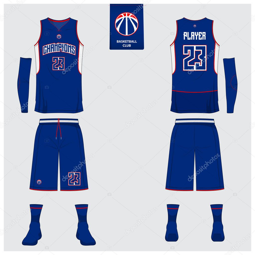 Diseno de plantilla uniforme de baloncesto. Camiseta sin mangas maqueta para el club de baloncesto. Camiseta deportiva vista frontal y vista trasera. Vector Vector de stock por tond.ruangwit gmail ...