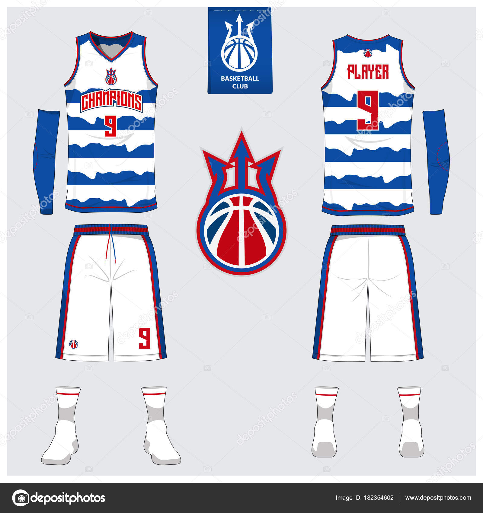 Basketball Jersey, Shorts, Socks Template for Basketball Club. Front and  Back View Sport Uniform. Tank Top T-shirt Mock Up. Stock Vector -  Illustration of shirt, logo: 115676964