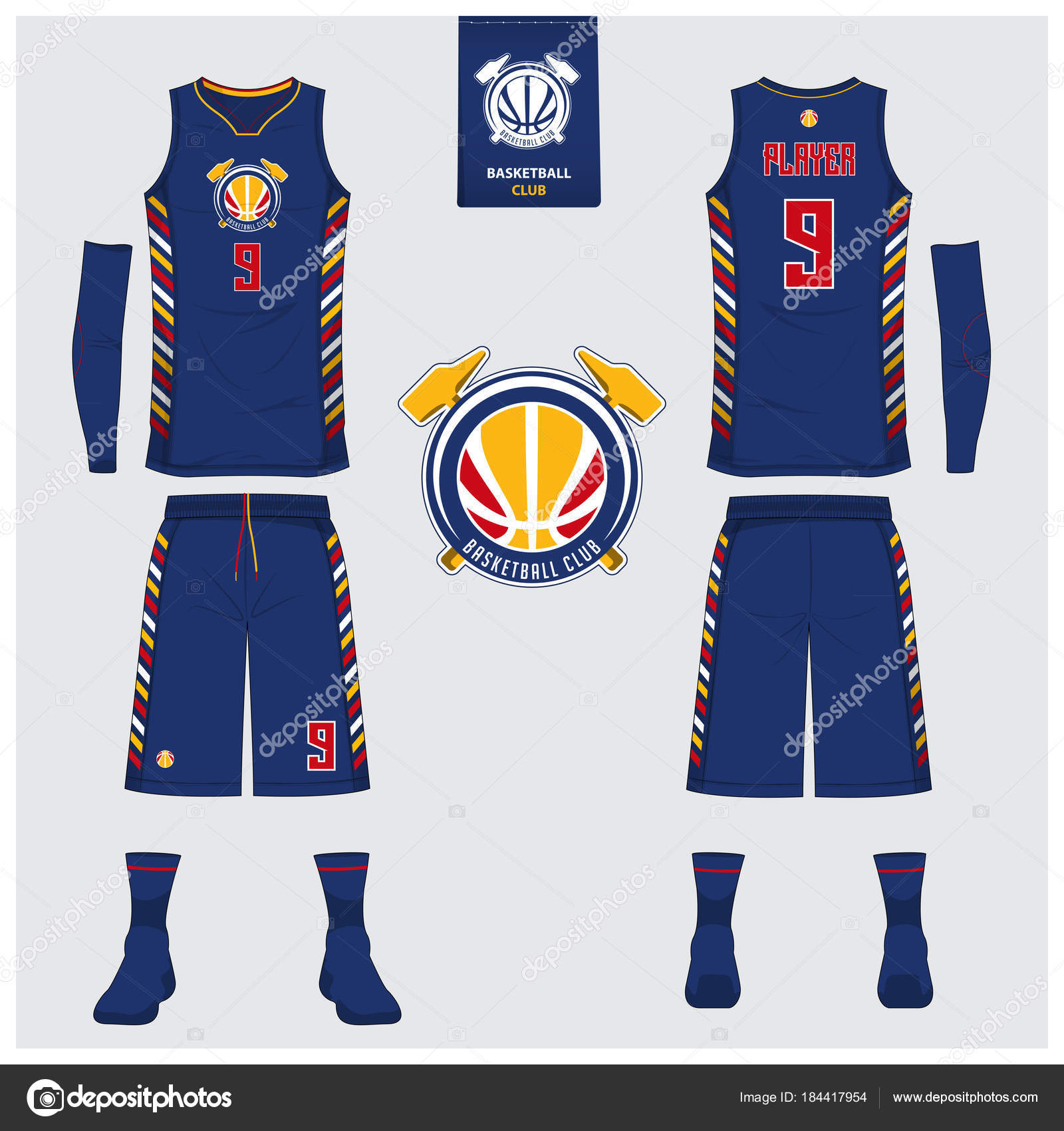 Basketball Jersey Or Sport Uniform Shorts Socks Template For