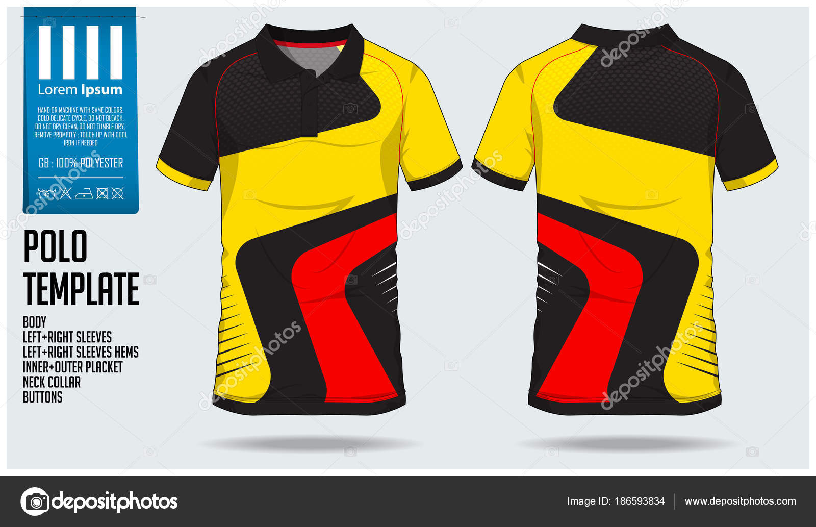 Yellow-Red Stripe Polo t shirt sport 