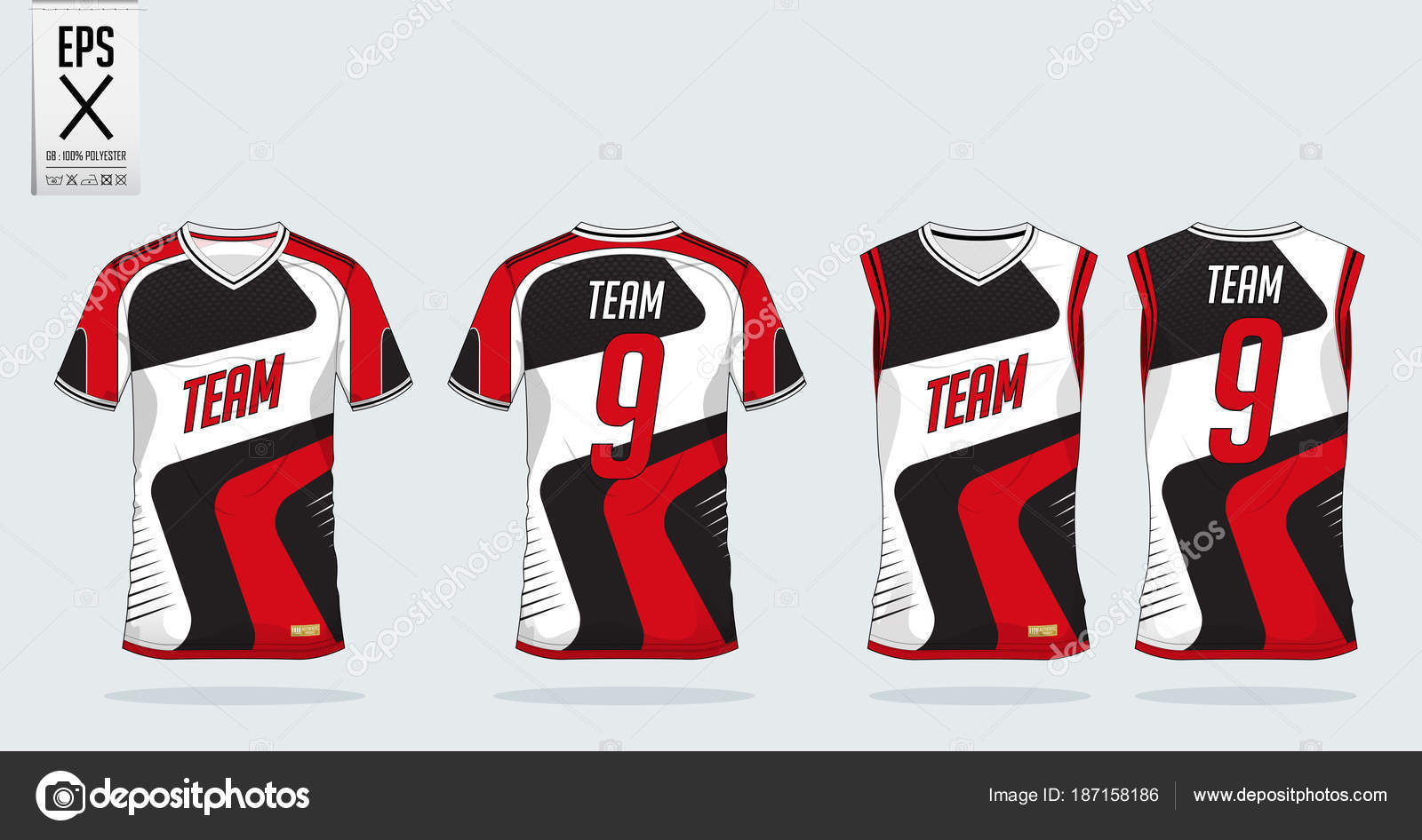 black white and red jersey