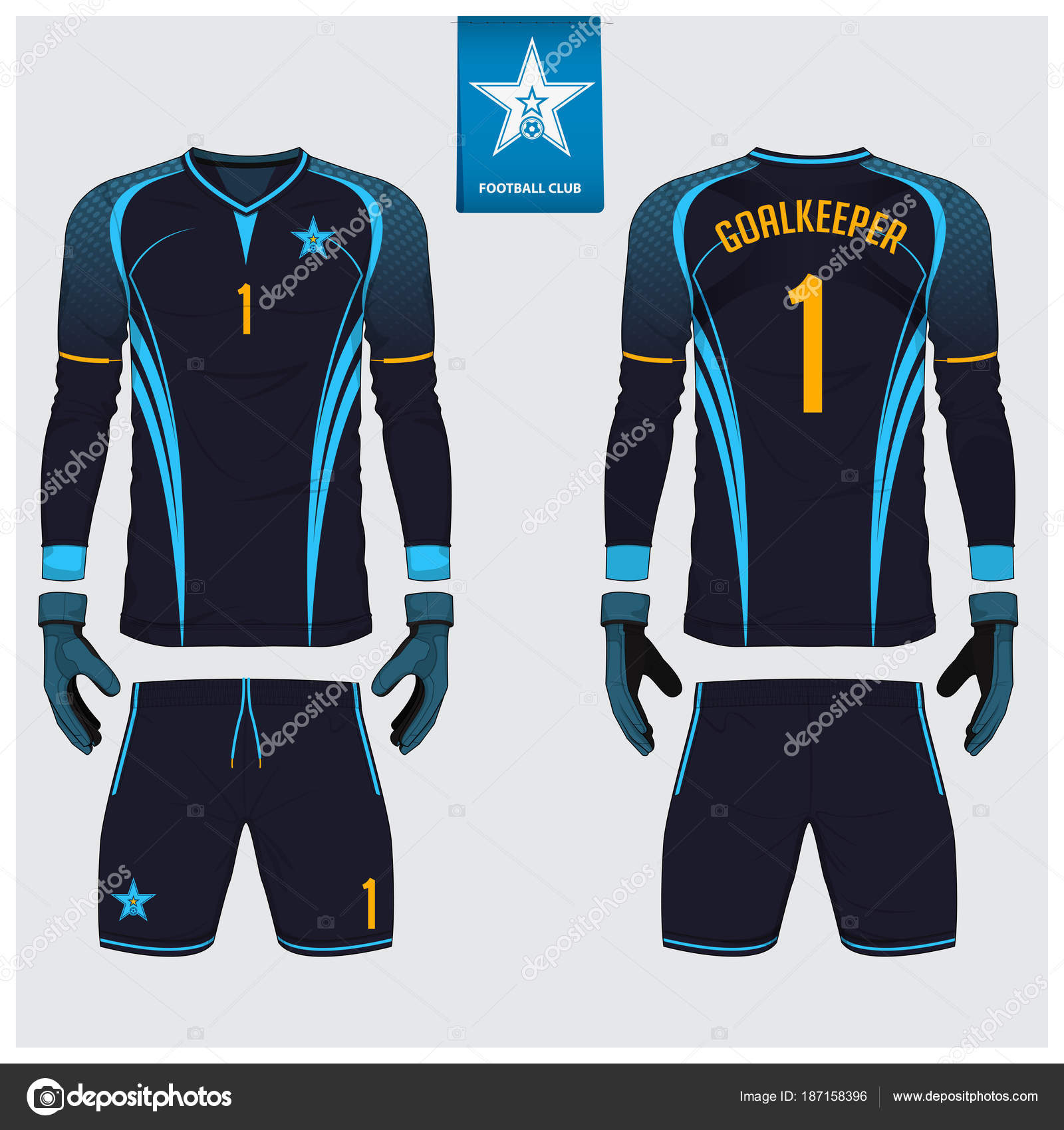 data Beautiful woman crater Goalkeeper jersey or soccer kit, long sleeve jersey, goalkeeper glove  template design. Sport t-shirt mock up. Front and back view football  uniform. Flat football logo label. Vector Stock Vector Image by  ©tond.ruangwit@gmail.com #