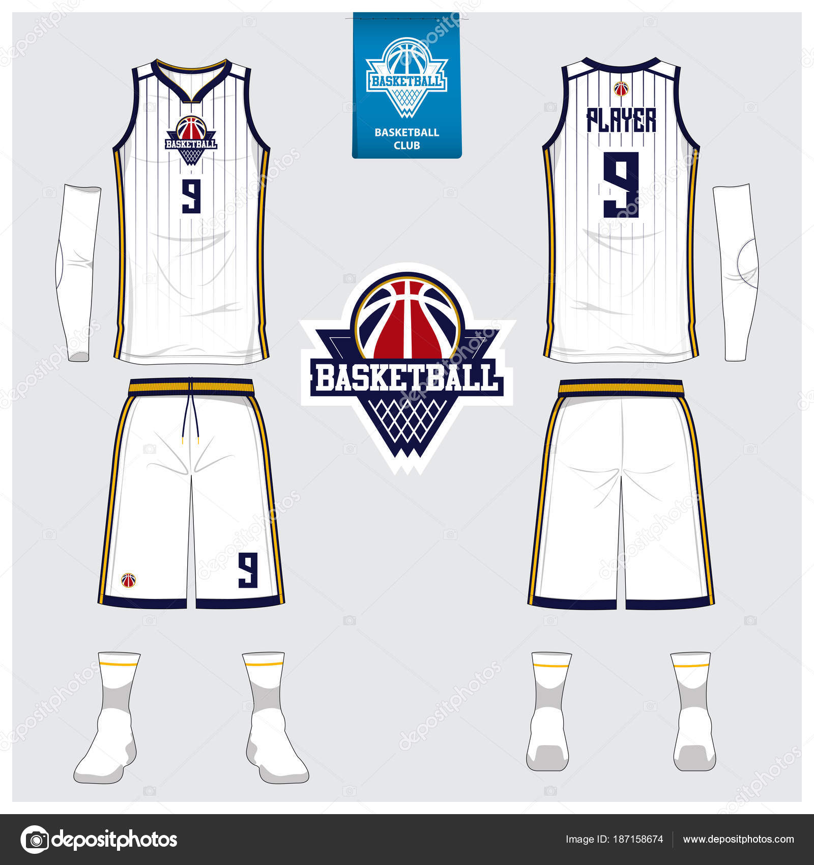 Blank Basketball Jersey Template Stock Illustration - Download