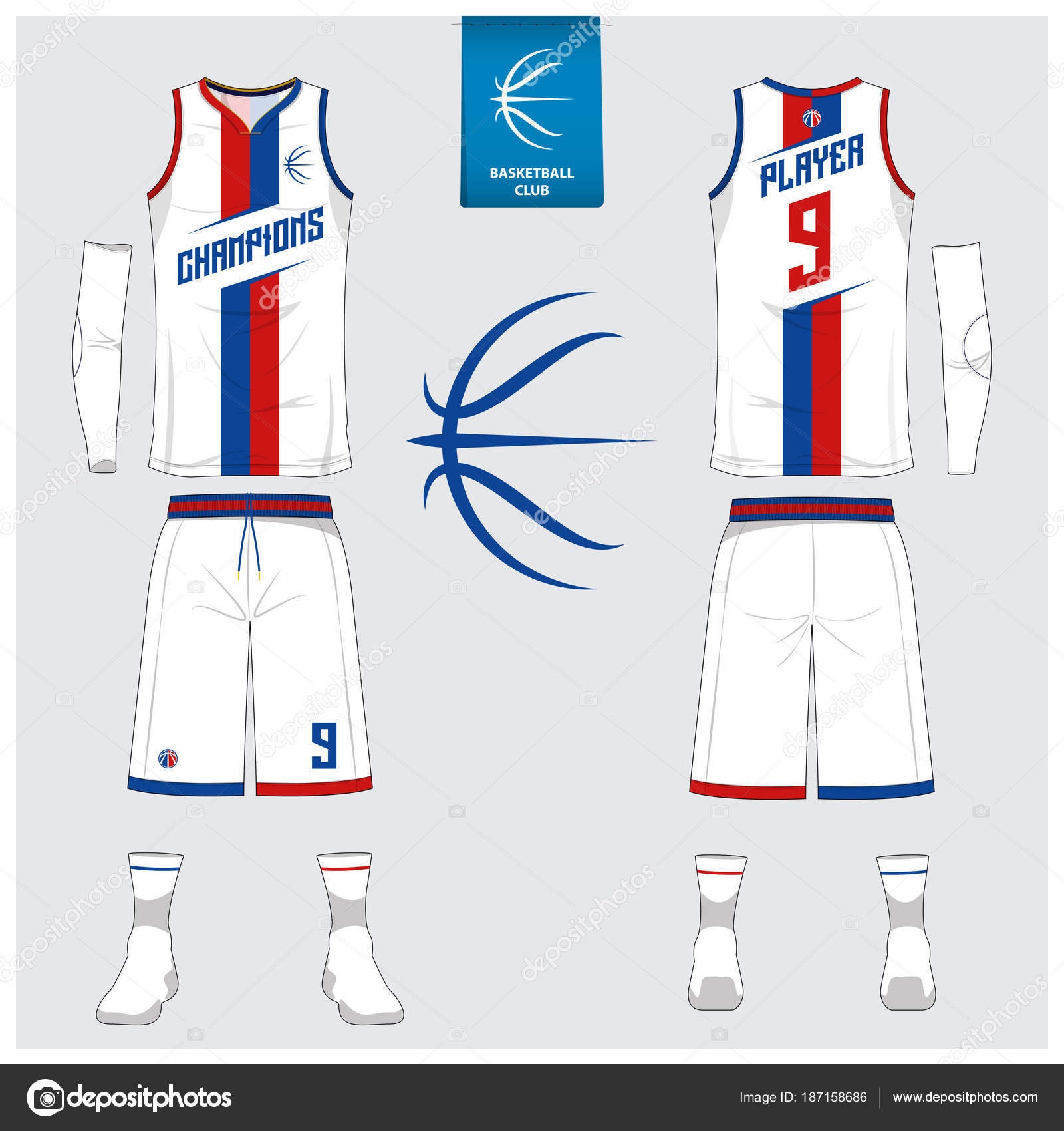 Washington Basketball Uniform Mockup Template Design For