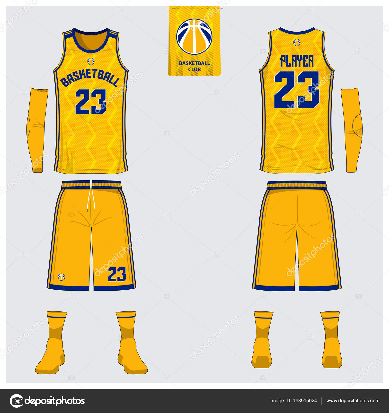 Basketball Jersey, Shorts, Socks Template for Basketball Club. Front and  Back View Sport Uniform. Tank Top T-shirt Mock Up. Stock Vector -  Illustration of shirt, logo: 115676964