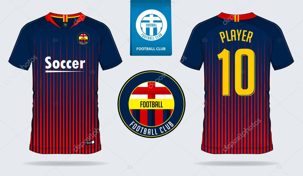 Download Soccer jersey, football kit, t-shirt sport, short, sock template design for sport club. Football ...