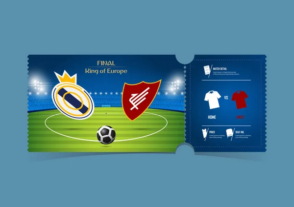 Fotbal Nebo Fotbal Lístek Šablony Design Pro Sportovní Utkání Fotbalová — Stockový vektor
