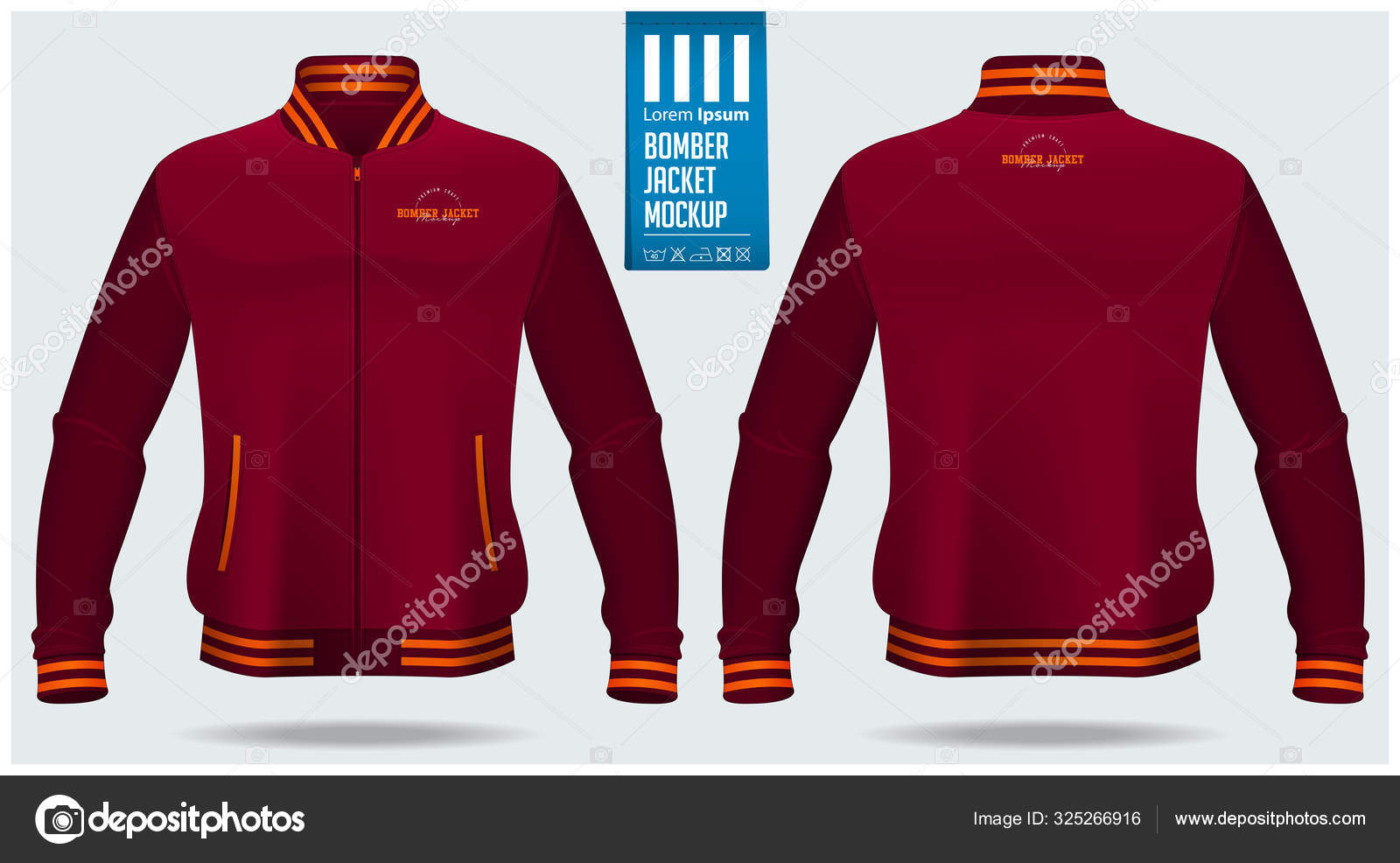 Download Zipped Bomber Jacket Mockup Template Design For Soccer Football Baseball Basketball Sports Team Or University Front View And Back View For Jacket Uniform Vector Stock Vector Royalty Free Vector Image By C Tond Ruangwit Gmail Com