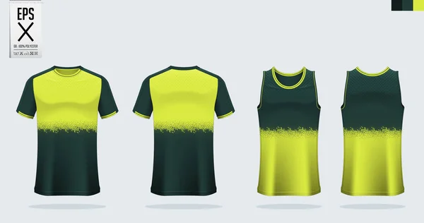 Shirt Sport Mockup Template Ontwerp Voor Voetbal Jersey Voetbal Kit — Stockvector
