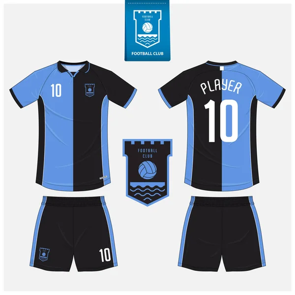 Voetbal Jersey Voetbal Kit Mockup Template Ontwerp Voor Sportclub Voetbal — Stockvector
