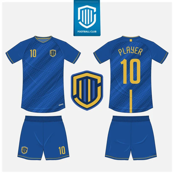 Voetbal Jersey Voetbal Kit Mockup Template Ontwerp Voor Sportclub Voetbal — Stockvector