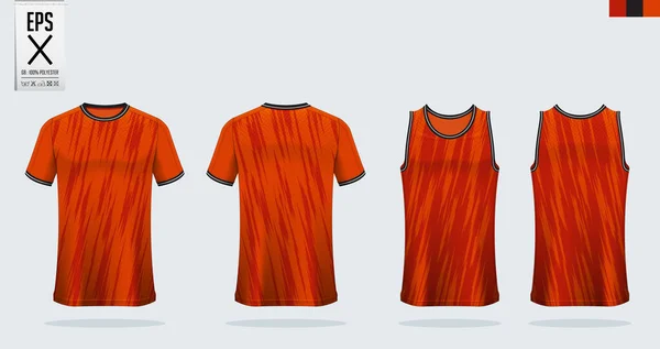 Baju Mockup Baju Olahraga Desain Templat Untuk Sepak Bola Jersey - Stok Vektor