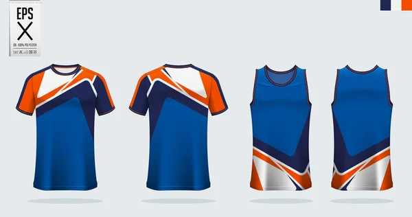 티셔츠 미식축구 유니폼을 스포츠 템플릿 디자인 농구저지와 플레이용 톱이야 스포츠 — 스톡 벡터