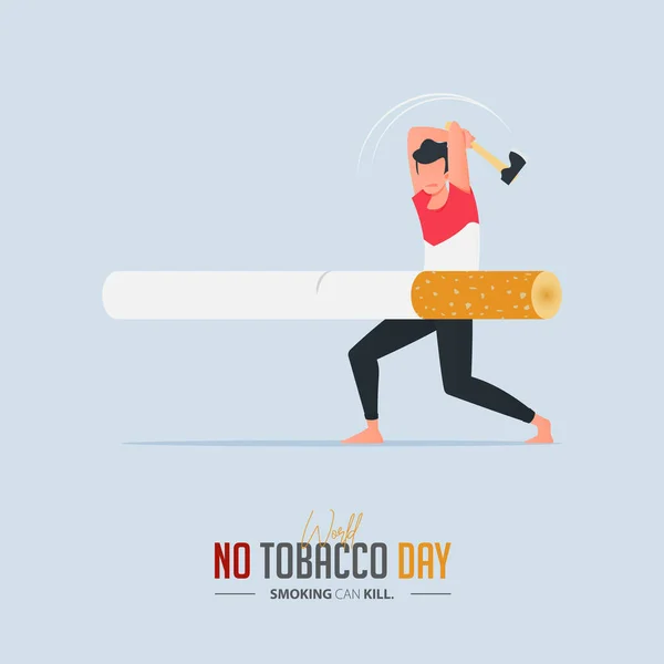 Mei World Tobacco Day Poster Ontwerp Een Man Die Een — Stockvector