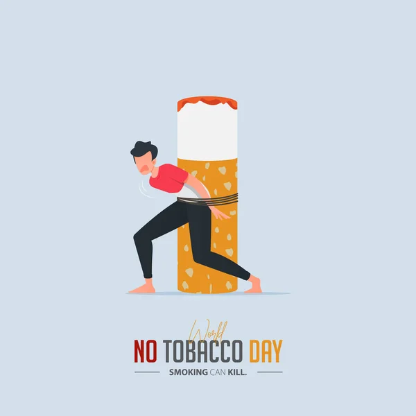 Mei World Tobacco Day Poster Ontwerp Een Man Gebonden Aan — Stockvector