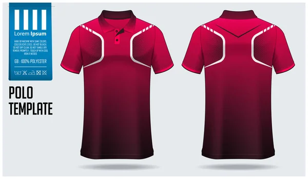 足球球衣 足球套件 运动服的Polo衫模版设计 运动服在前面看 在后面看 T恤衫是运动俱乐部的模特 面料图案 衬衫调校向量图解 — 图库矢量图片