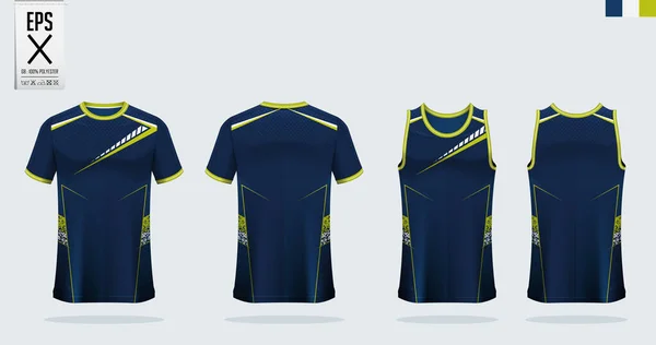 Tričko Vzor Sportovní Košile Pro Fotbalový Dres Fotbalová Výbava Tank — Stockový vektor