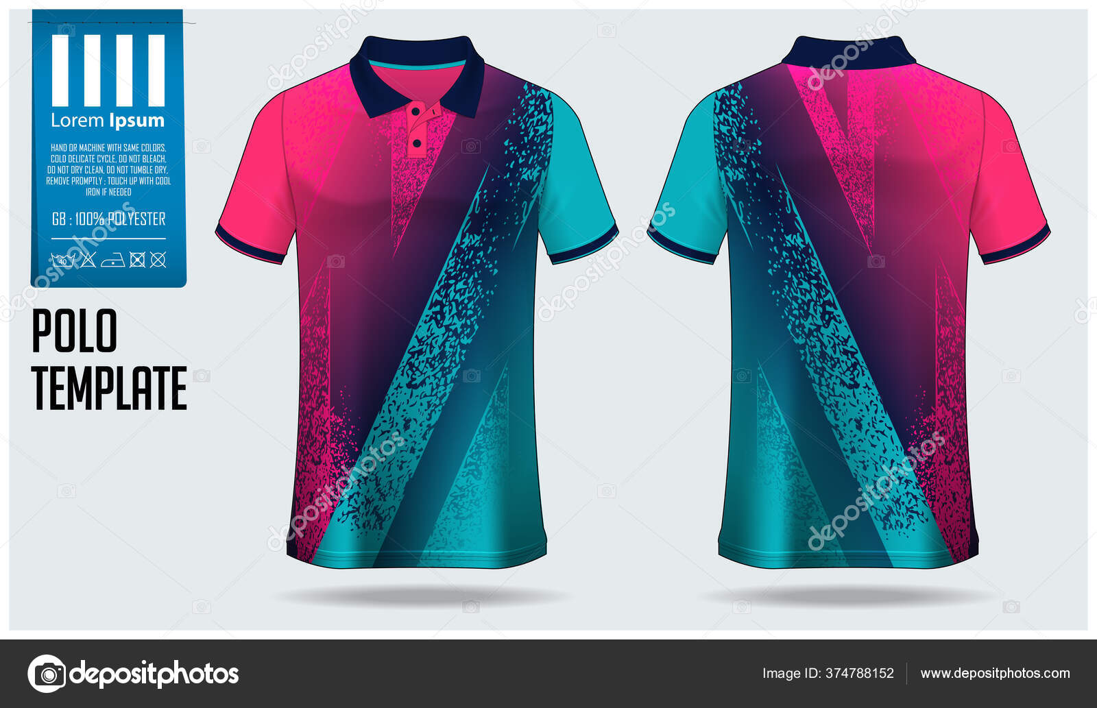 Polo t-shirt mockup template design for soccer jersey, football