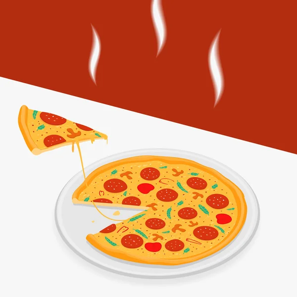 Hot pizza ⬇ Vector Image by © Doom.ko Vector Stock 18843375