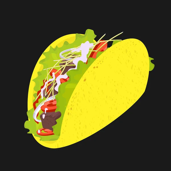 Símbolo vectorial Taco Fast Food — Vector de stock