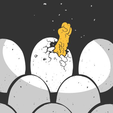 Tavuk yumurta karikatür vektör çizim