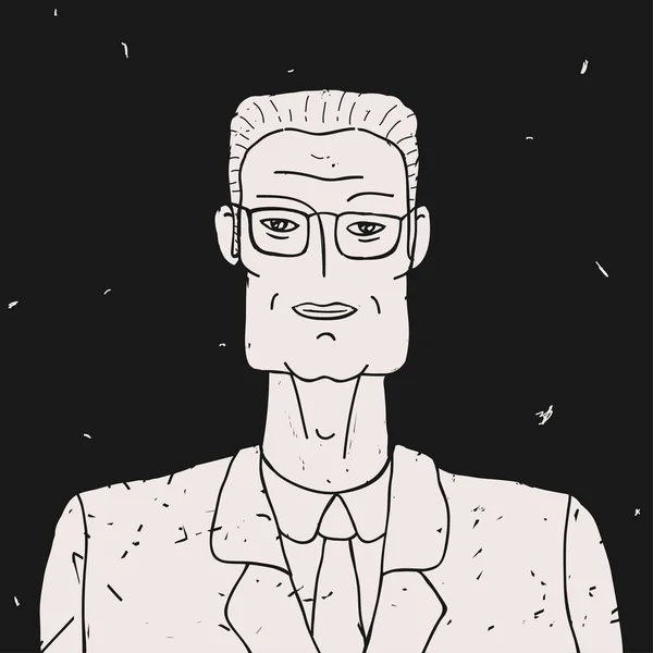 Vector illustratie portret Doodle Man — Stockvector